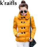 k'raifls New Fashion Parkas 2017 Women's Jackets and Coats Warm Winter Jackets For Women Double-breasted Hooded Coat Female