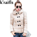 k'raifls New Fashion Parkas 2017 Women's Jackets and Coats Warm Winter Jackets For Women Double-breasted Hooded Coat Female