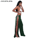 JYConline Sexy Wide Leg Pants High Split Rivet High Waist Pants Women 2017 Summer Party Women Pants Female Boho Casual Trousers JYConline Sexy Wide Leg Pants High Split Rivet High Waist Pants Women 2017 Summer Party Women Pants Female Boho Casual Trousers