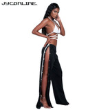 JYConline Sexy Wide Leg Pants High Split Rivet High Waist Pants Women 2017 Summer Party Women Pants Female Boho Casual Trousers JYConline Sexy Wide Leg Pants High Split Rivet High Waist Pants Women 2017 Summer Party Women Pants Female Boho Casual Trousers