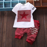 JY-151 Baby boy clothes summer children clothing sets t-shirt + pants suit clothing set star printed clothes newborn tracksuits