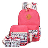 Just Follow 2017 Women Canvas Printing Backpack for Teenage Girls Cute Middle High School Bags Backpacking Backpack 3 Set