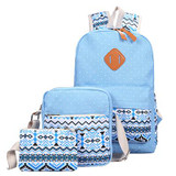 Just Follow 2017 Women Canvas Printing Backpack for Teenage Girls Cute Middle High School Bags Backpacking Backpack 3 Set