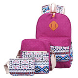 Just Follow 2017 Women Canvas Printing Backpack for Teenage Girls Cute Middle High School Bags Backpacking Backpack 3 Set