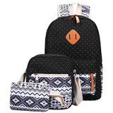 Just Follow 2017 Women Canvas Printing Backpack for Teenage Girls Cute Middle High School Bags Backpacking Backpack 3 Set