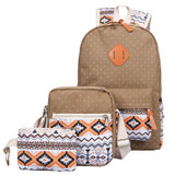 Just Follow 2017 Women Canvas Printing Backpack for Teenage Girls Cute Middle High School Bags Backpacking Backpack 3 Set