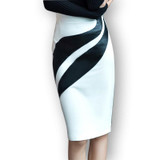 Jupe Femme 2017 Fall Winter Women Knee Length Pencil Skirt Office Ladies Red / White Skirts