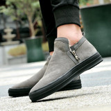 JUNJARM Mens Chelsea Boots Winter Waterproof Men Snow Boots Zipper Pig Suede Male Ankle Boots Men Warm Snowboots Large Size 47