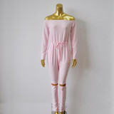 Julissa Mo Autumn Off Shoulder Long Jumpsuit Women Rompers Sexy Hollow Out  Lace Up Bodysuit Overalls Plus Size Playsuit