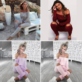 Julissa Mo Autumn Off Shoulder Long Jumpsuit Women Rompers Sexy Hollow Out  Lace Up Bodysuit Overalls Plus Size Playsuit