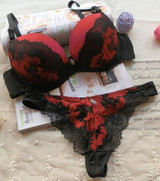 Juliet's Sexy Intimate thongs bra set sexy lace embroidery elegant young women push up bra and panty set ABC cup underwear set