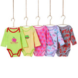0-24m Cute Lovely 5 Pieces/Packs Baby boy Bodysuits Infant Baby Jumpsuit Baby Clothes Baby Girls Long Sleeve Bodysuits Clothing
