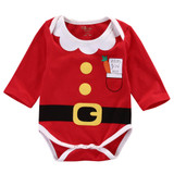 0-18M Cute Santa Claus Newborn Clothing Baby Rompers Bib Cotton Baby Boy Girl Clothes Set Jumpsuit Outfit Pajama Sets