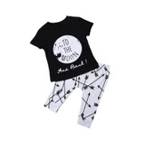 0 to 24M Newborn Baby Girls Boys Clothes Short Sleeve Tops T-shirt+Pant Legging 2pcs Outfit Baby Clothing Set
