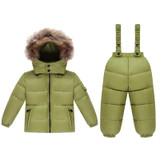'-30 Russian winter Kids Clothes baby Boys Girls Winter Down Coat Children Warm Jackets Snowsuit Outerwear +Romper Clothing Set