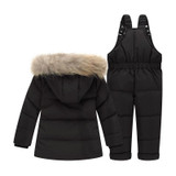 '-30 Degree Toddler Duck Down Jacket Kids Snowsuit Winter Overalls Boys Warm Jackets Girls Suits Coat+Bib Pants For 1-3 Years