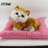 (YNYNOO) Lovely Simulation Animal Doll Plush Sleeping Cats Toy with Sound Kids Toy Birthday Gift Doll Decorations stuffed toys