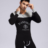 (Shirt + Pant) Men Thermal Underwear Cotton Printing Underwear Warm Quality Sleep Sets Top And Leggings Men Long Johns Set