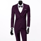 (jacket+pants+tie) 2017 Custom made Mens Light Grey Suits Jacket Pants Formal Dress Men Suit Set men wedding suits groom tuxedos