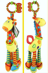(46cm)Giraffe/rabbit Bed Bells Infant toy ultra long hanging giraffe Baby Toys rattle bed bells toys