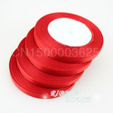 (25 yards/roll) 3/8" 10mm Red Single Face Satin Ribbon Webbing Decoration Gift Christmas Ribbons wholesale (25 yards/roll) 3/8" 10mm Red Single Face Satin Ribbon Webbing Decoration Gift Christmas Ribbons wholesale