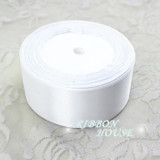 (25 yards/roll) 2'' 50mm White Single face satin ribbon webbing decoration gift Christmas ribbons