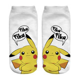 % New Arrival Kawaii Harajuku Pokemon Pikachu Socks 3D Printed Cartoon Women's Low Cut Ankle Socks Novelty Casual Socks Meias D