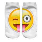 % 3D QQ Emoji Sock Women Fashion Single Side Printing Men Cotton Socks Unisex Socks Pattern Meias Feminina Funny Low Ankle Socks