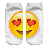 % 3D QQ Emoji Sock Women Fashion Single Side Printing Men Cotton Socks Unisex Socks Pattern Meias Feminina Funny Low Ankle Socks