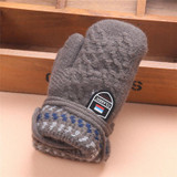 #2533 Cute Thicken Hot Hanging neck children knitted cashmere gloves of Winter Warm Gloves