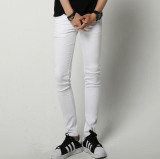 #1415 2017 Men summer jeans Thin White/Black ripped jeans men Elastic Pencil jeans Slim Vaqueros hombre distressed Stretch jeans