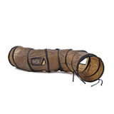 "S"Funny Pet Tunnel Cat Play Tunnel  Brown Foldable 1 Holes Cat Tunnel Kitten Cat Toy Bulk Cat Toys Rabbit Play Tunnel