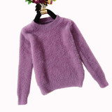 GOPLUS High Quality Cashmere Sweater Pullover O-neck Sweater Pink White Casual Loose Sweater Knitted Tops Women's Basic Sweater