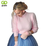 GOPLUS High Quality Cashmere Sweater Pullover O-neck Sweater Long Sleeve Casual Loose Sweater Knitted Tops Women's Basic Sweater