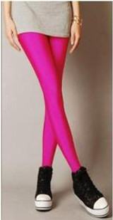 GOPLUS 2017 Solid Candy Color Neon Legging for Women High Waist Stretched Leggings Elastic Clothing Plus Size Ankle Length Pants