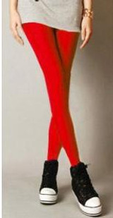 GOPLUS 2017 Solid Candy Color Neon Legging for Women High Waist Stretched Leggings Elastic Clothing Plus Size Ankle Length Pants