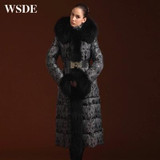 Goose Down Coat brand 2016 winter Jacket Women Down Jackets X-long thicken large fur Hooded down coats Women's Outerwear Parka