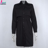 Goodbuy 2017 Women Summer Dress Long Sleeve Knee-Length Office Dress Solid Front Split Button Lady Bodycon Dress Vestidos Robes