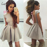 Goodbuy 2017 Summer Dress Women Party Dress Sexy Backless  Casual Straps Cross Dress Cotton Puls Size Dress Vestidos Robes