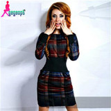 Goodbuy 2016 New Arrival Plaid Women's Dress Printed O-neck Long Sleeve Dress Office Casual Women Winter Dress Vestido De Festa Goodbuy 2016 New Arrival Plaid Women's Dress Printed O-neck Long Sleeve Dress Office Casual Women Winter Dress Vestido De Festa