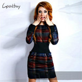 Goodbuy 2016 New Arrival Plaid Women's Dress Printed O-neck Long Sleeve Dress Office Casual Women Winter Dress Vestido De Festa Goodbuy 2016 New Arrival Plaid Women's Dress Printed O-neck Long Sleeve Dress Office Casual Women Winter Dress Vestido De Festa