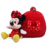 Good quality baby schoolbag plush backpack with Mickey Minnie dolls toys for boys girls children's school bag