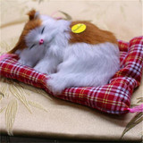 GonLeI Lovely Simulation Animal Doll Plush Sleeping Cats Toy with Sound Kids Toy Birthday Gift Doll Decorations stuffed toys