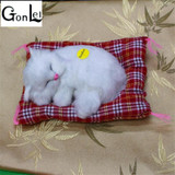 GonLeI Lovely Simulation Animal Doll Plush Sleeping Cats Toy with Sound Kids Toy Birthday Gift Doll Decorations stuffed toys