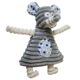 Gomaomi 21.5*14cm Rabbit Elephant Shape Stuffed Dog Squeaking Toy Goods for Pets 2 styles