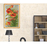 Golden Panno,Needlework,Embroidery,DIY Floral Painting,Cross stitch,kits,11ct Poppy Flower home Cross-stitch,Sets For Embroidery