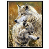 Golden panno,Needlework,Embroidery,DIY Animal Painting,Cross stitch,kits,14ct two quite wolves Cross-stitch,Sets For Embroidery
