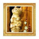 Golden Panno,Needlework,Embroidery,DIY Animal Painting,Cross stitch,kits,11ct three cats home Cross-stitch,Sets For Embroidery