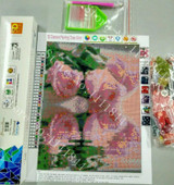 Golden panno,Full,DIY Diamond Embroidery,5D,Diamond Painting,Cross Stitch,3D,Diamond,Mosaic,Needlework,wall decor,Pink Rose