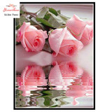 Golden panno,Full,DIY Diamond Embroidery,5D,Diamond Painting,Cross Stitch,3D,Diamond,Mosaic,Needlework,wall decor,Pink Rose